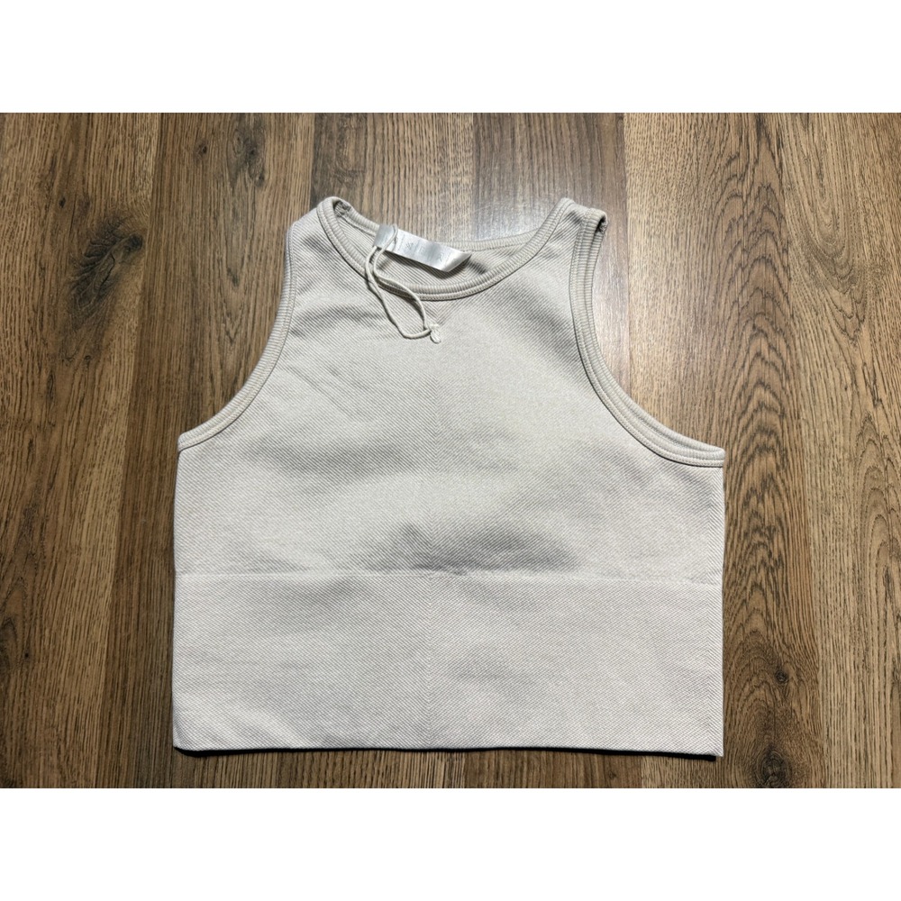 Fornia Kids Tank Top Youth Girls Size L/XL Tan Cropped Top Activewear